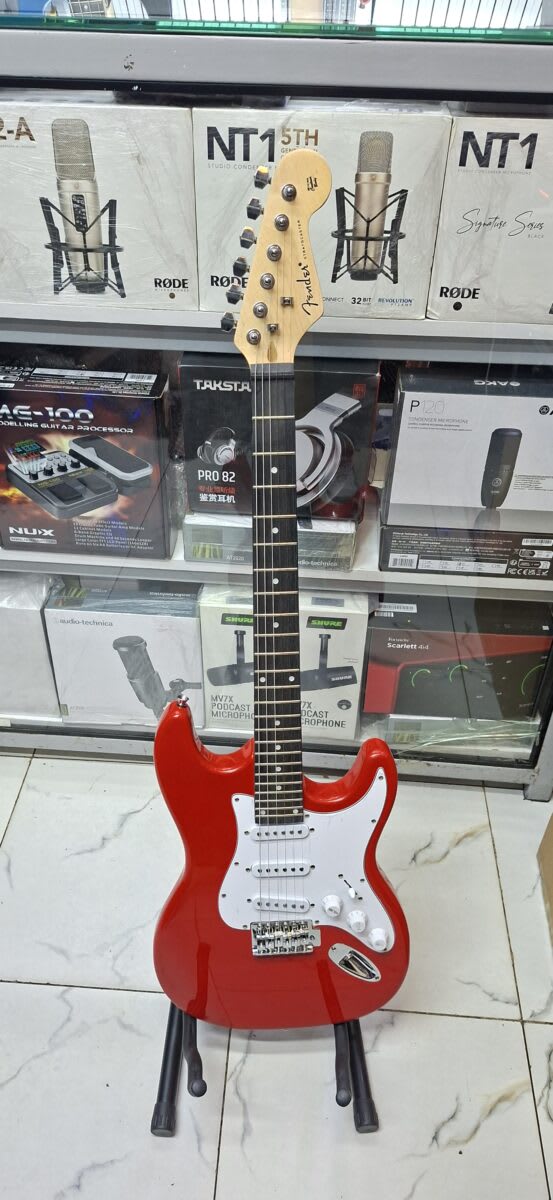 Red Fender Stratocaster Style Electric Guitar | Premium Sound