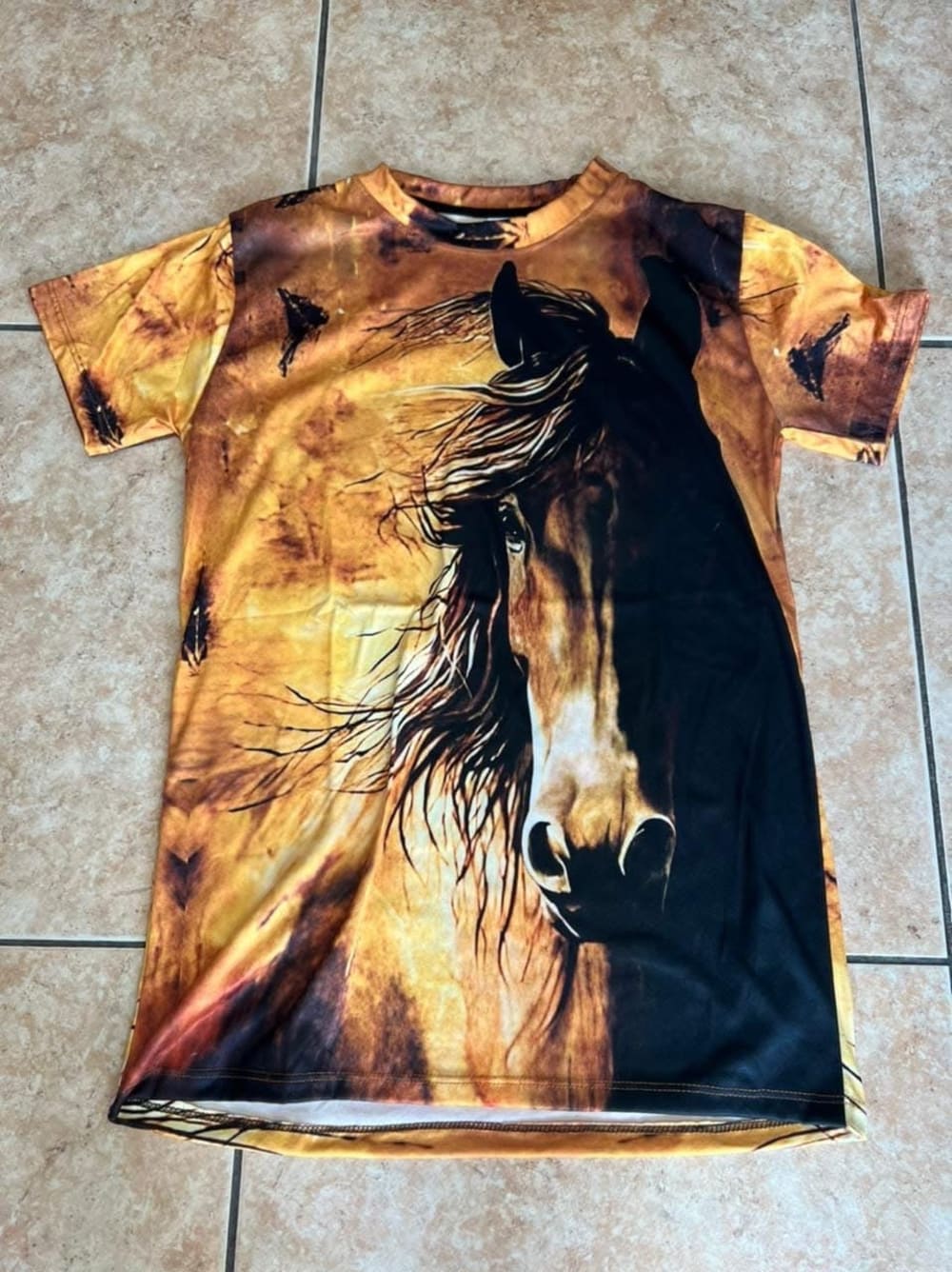 Playera Estampado Western Cow Skull