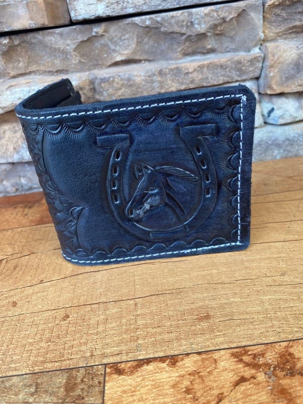 Billetera Trifold Piel Negra