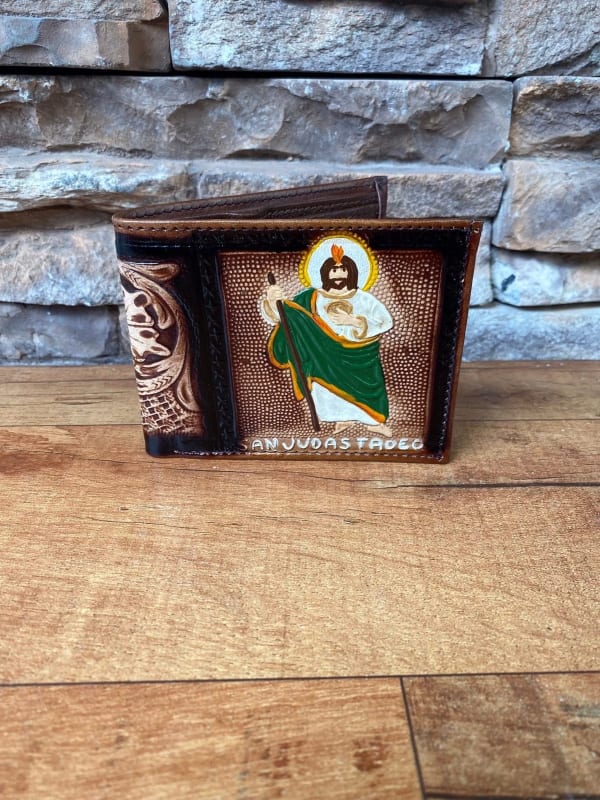 Billetera Piel Grabado San Judas