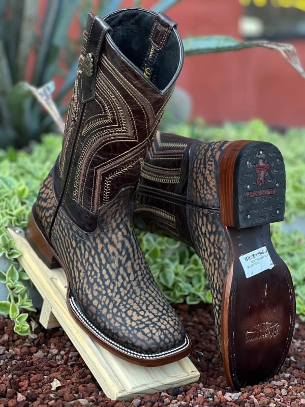 Bota Vaquera Puntas Cuadradas Snake