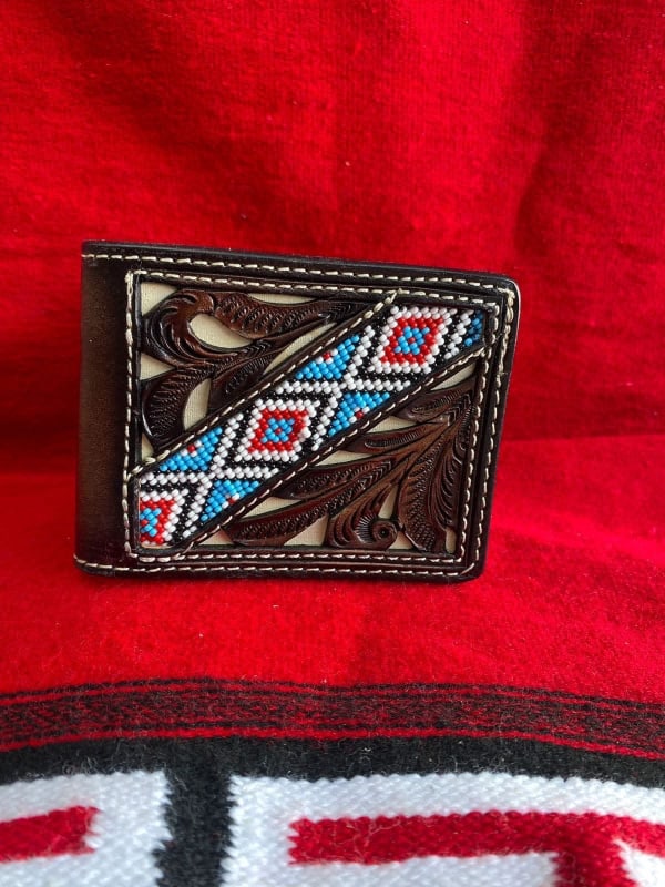 Billetera Vaquera Cuero Bordado