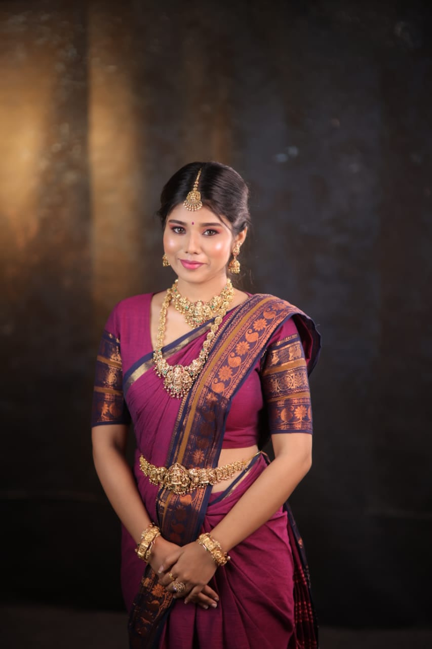 Baby shower and function makeup look by Shaarmika's Bridal Studio in Kundrathur, Chennai