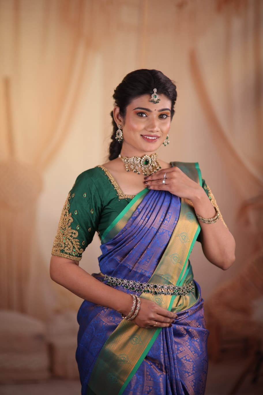 Bride styled by Shaarmika's Bridal Studio, Chennai — bridal package work