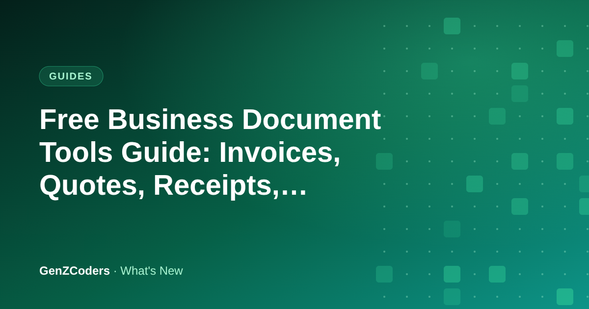 Free Business Document Tools Guide: Invoices, Quotes, Receipts, Letters and Certificates