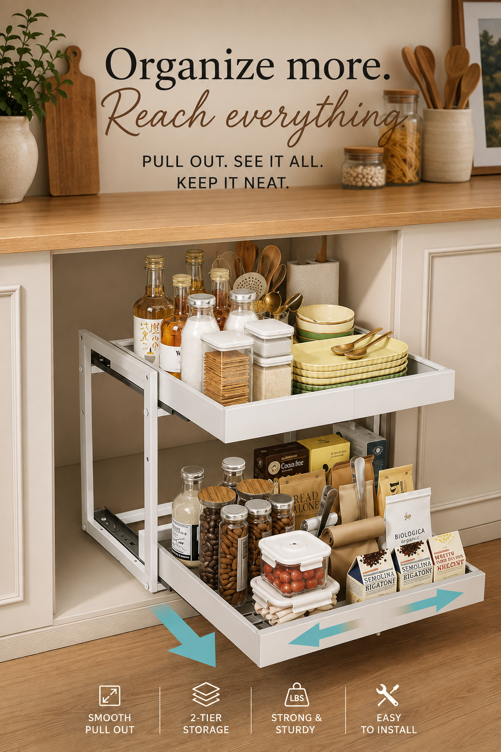 The Pull-Out Cabinet Organizer That Fixed My Deep Cabinet Chaos