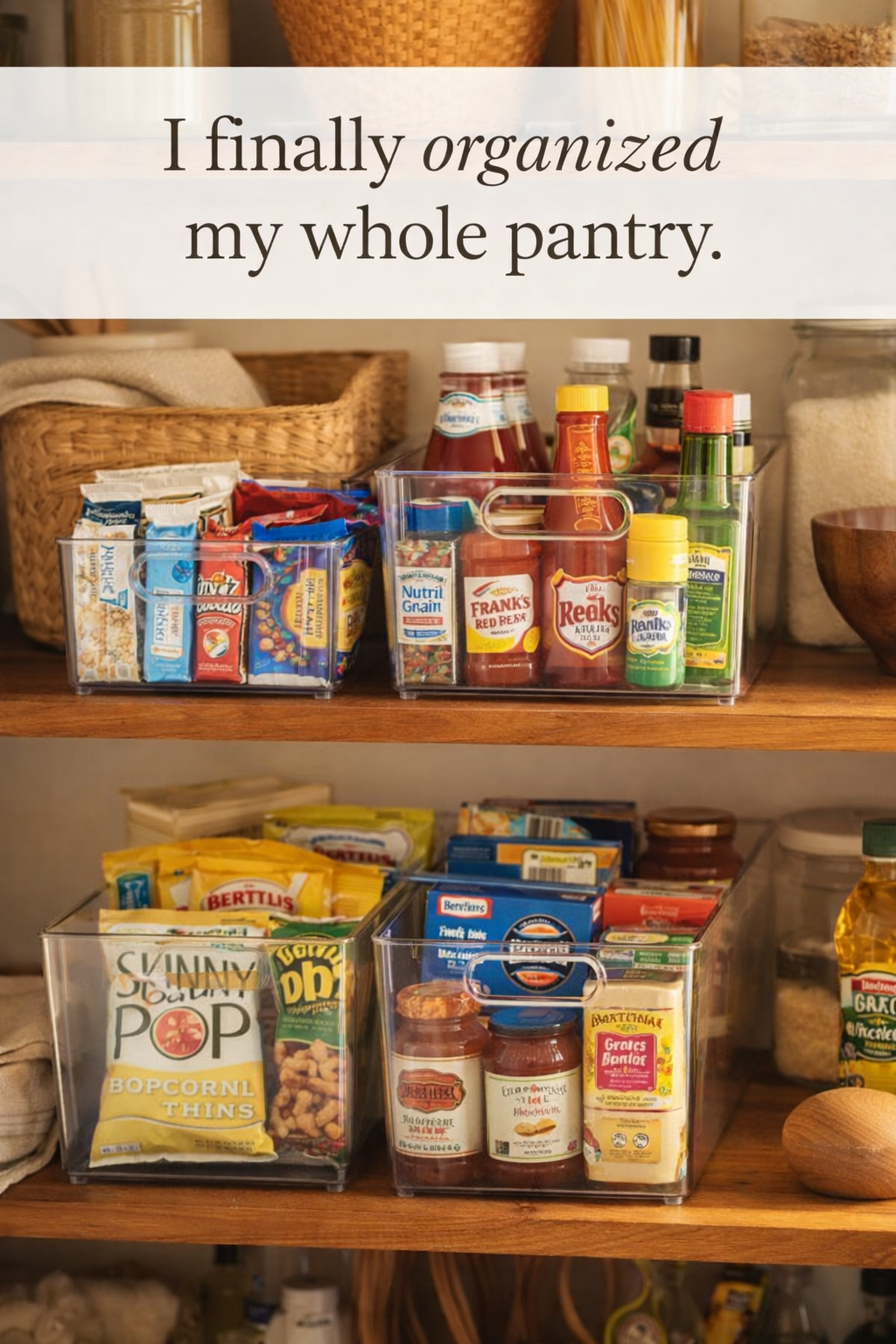 This $40 Storage Bin Set Finally Organized My Whole Pantry