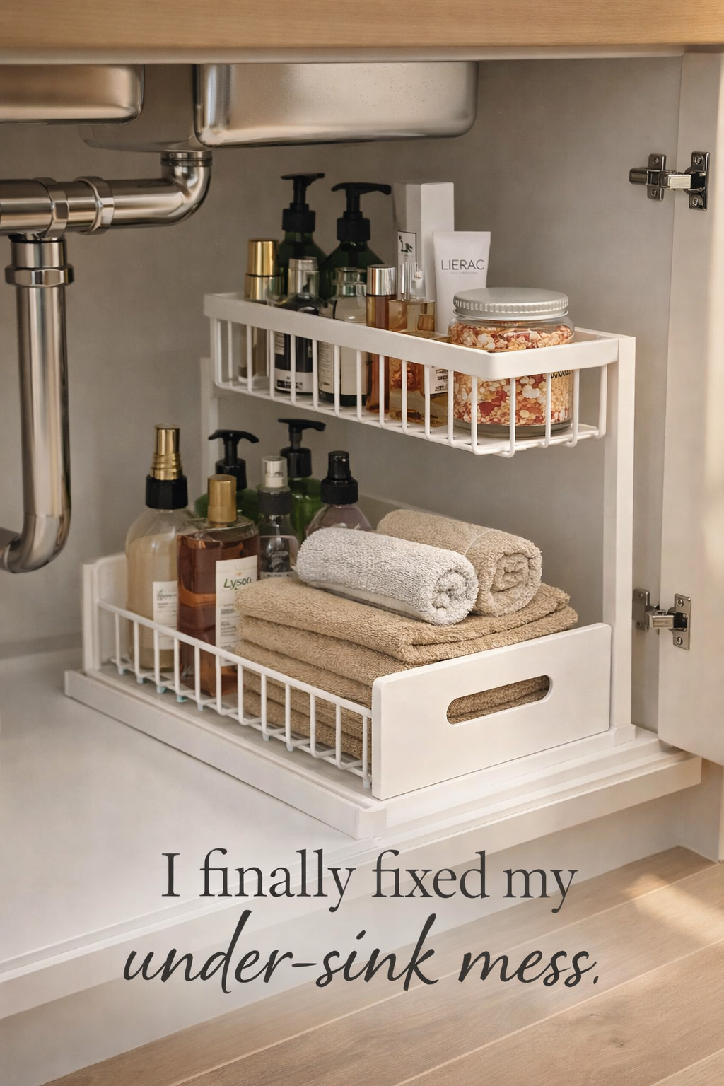 This $30 Pull-Out Organizer Finally Fixed My Under-Sink Mess
