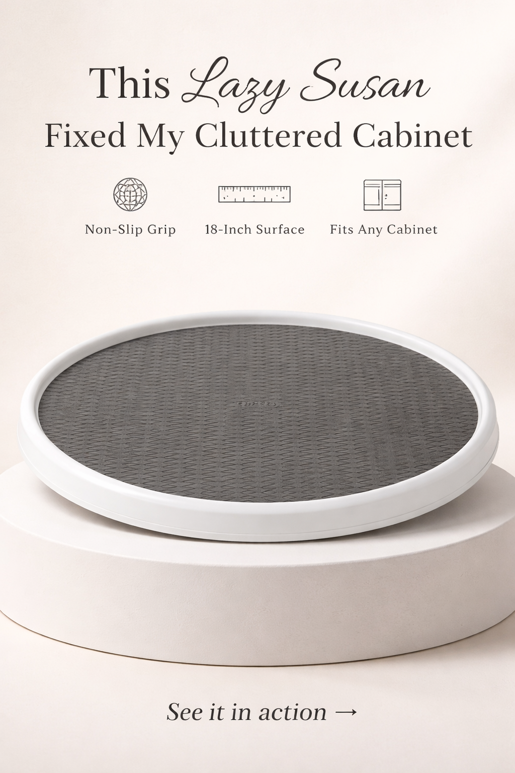 This $18 Lazy Susan Fixed My Cluttered Cabinet