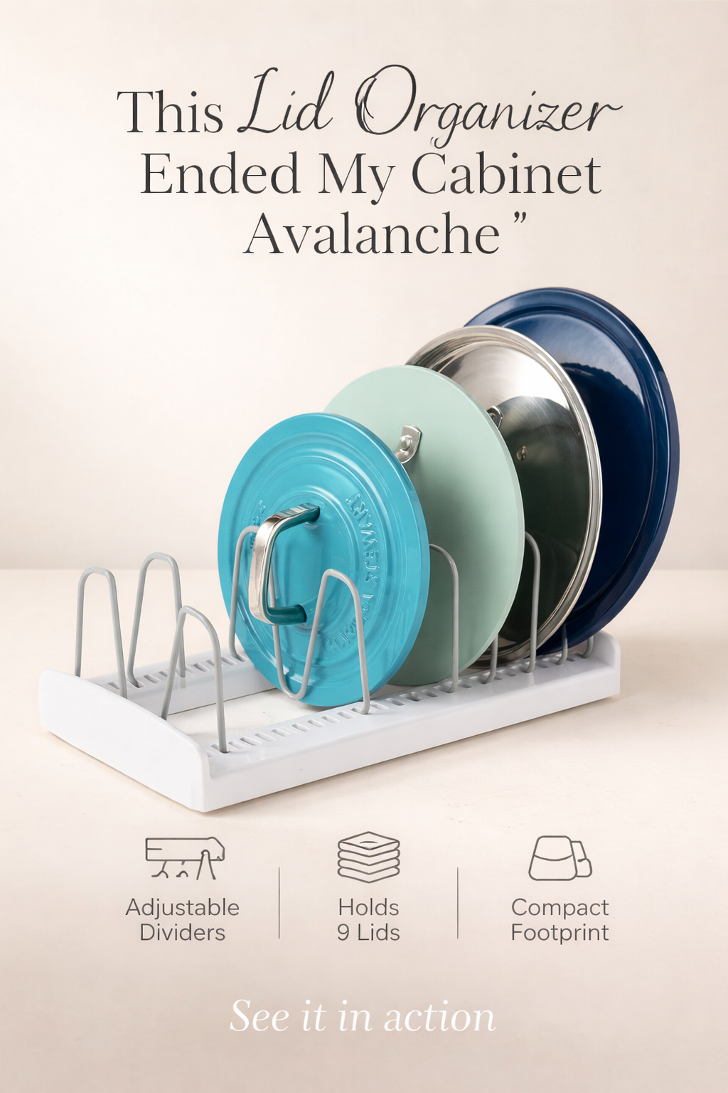 This $20 Lid Organizer Ended My Cabinet Avalanche
