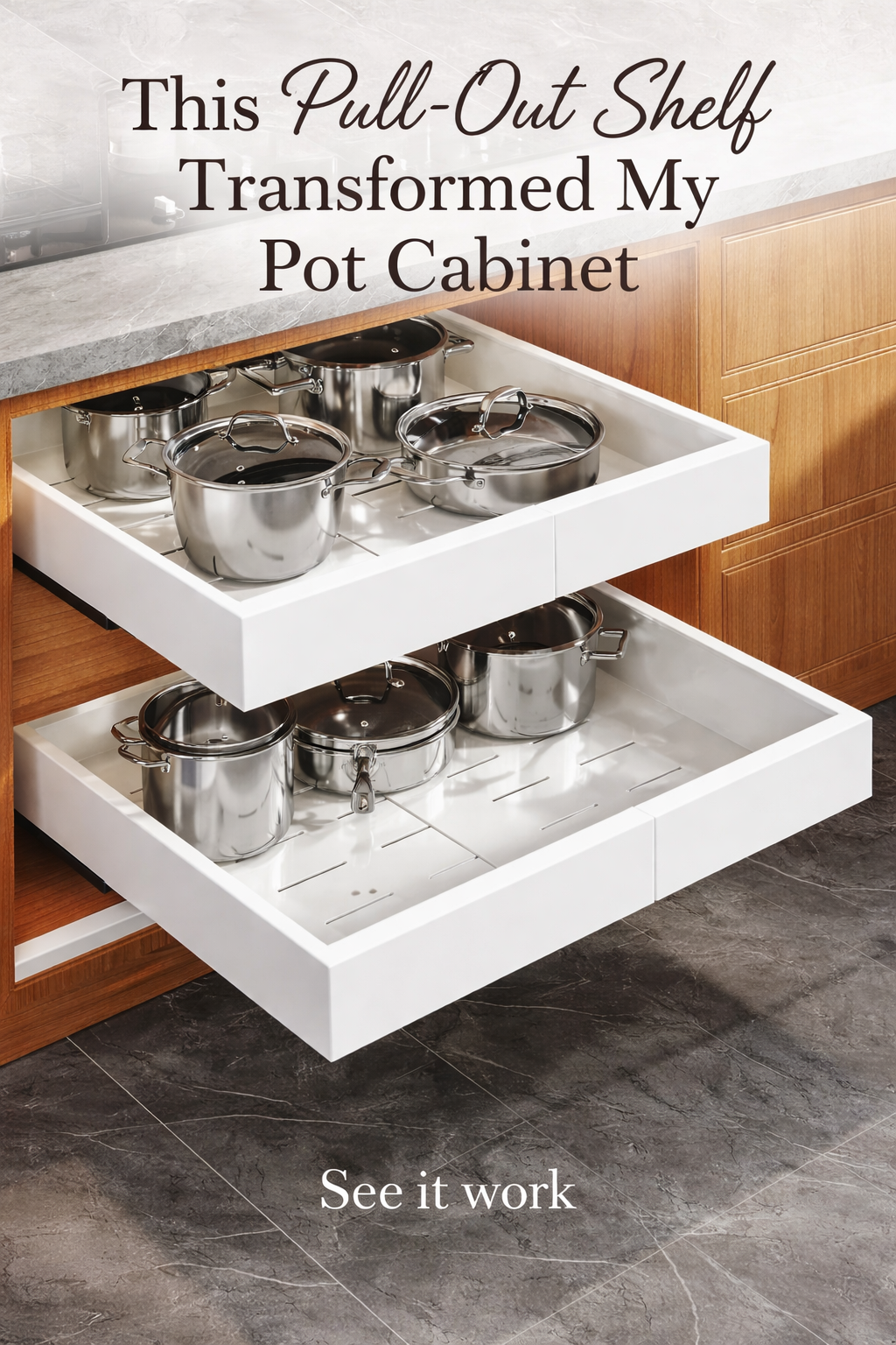 This $55 Pull-Out Shelf Transformed My Pot Cabinet