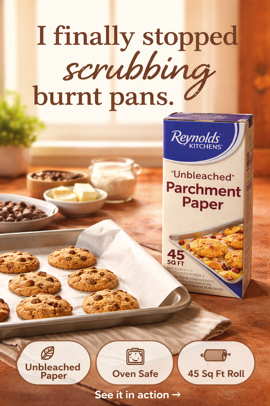 This $3 Parchment Paper Ended Pan Scrubbing