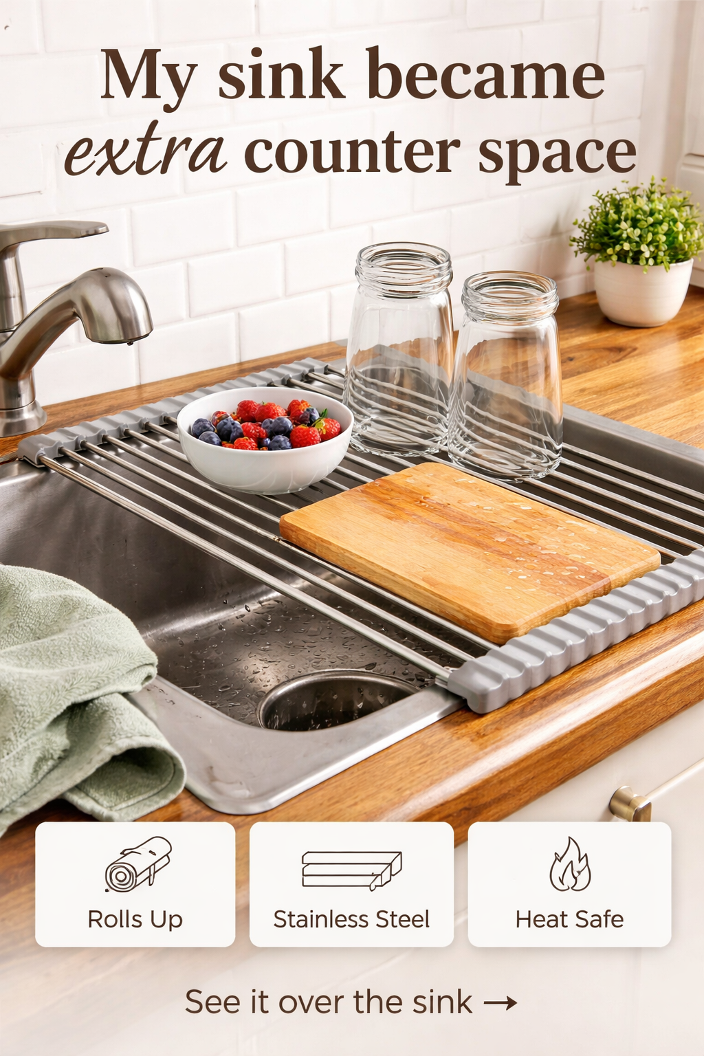 This $15 Dish Rack Turned My Sink Into Counter Space