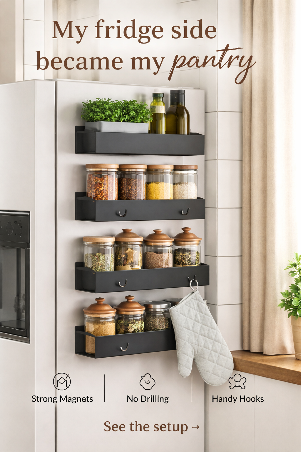 This $20 Magnetic Spice Rack Freed Up My Cabinet