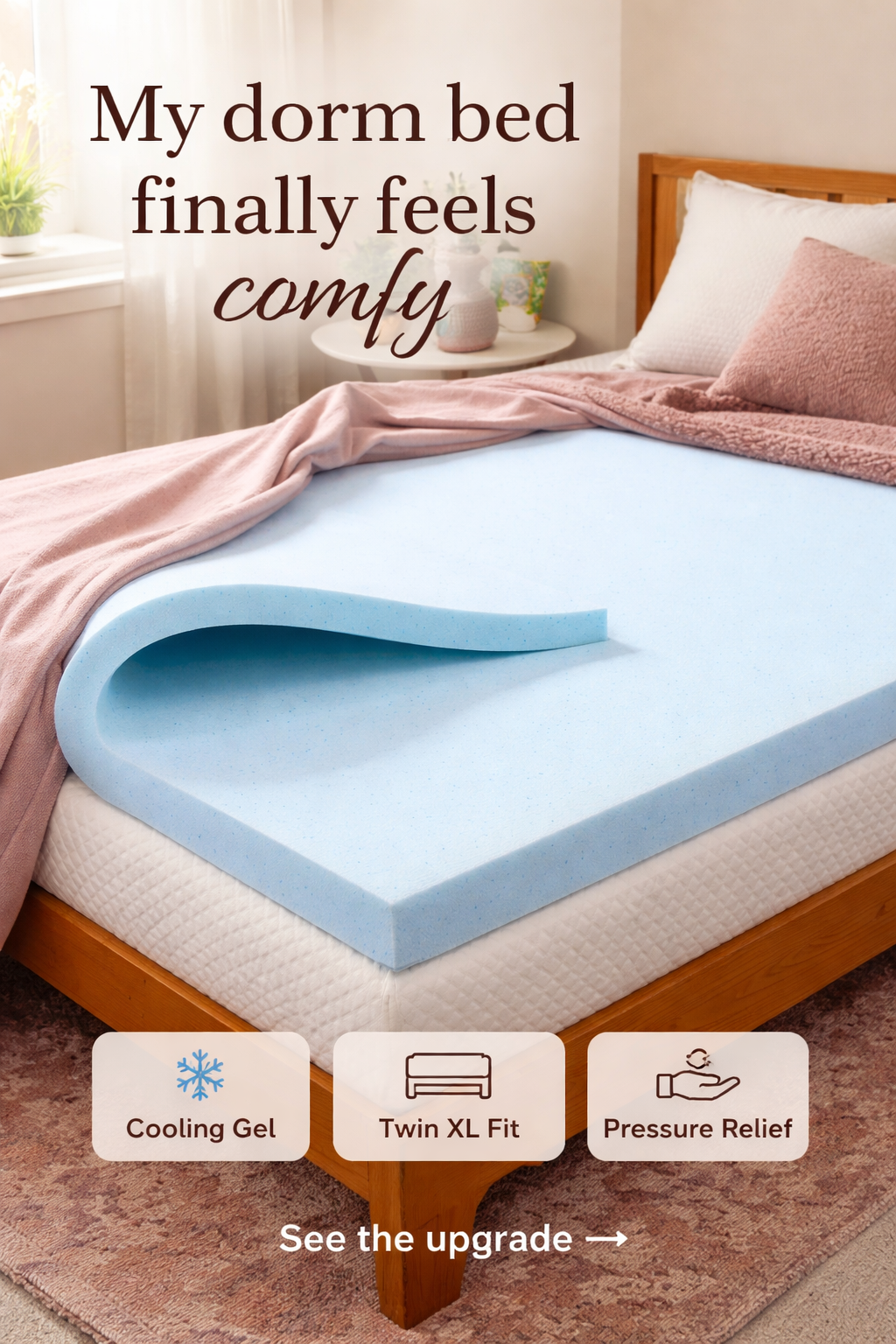 This $45 Mattress Topper Saved My Dorm Bed