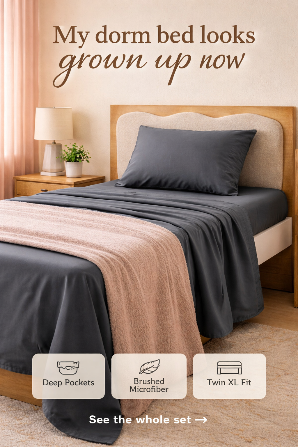 This $22 Twin XL Sheet Set Made My Dorm Bed Cute