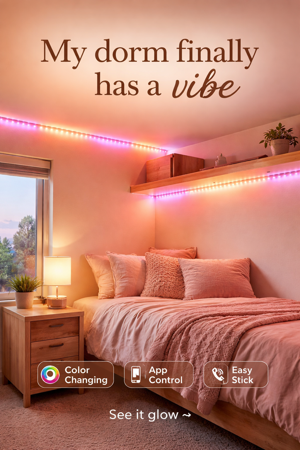 This $13 LED Strip Light Gave My Dorm a Vibe