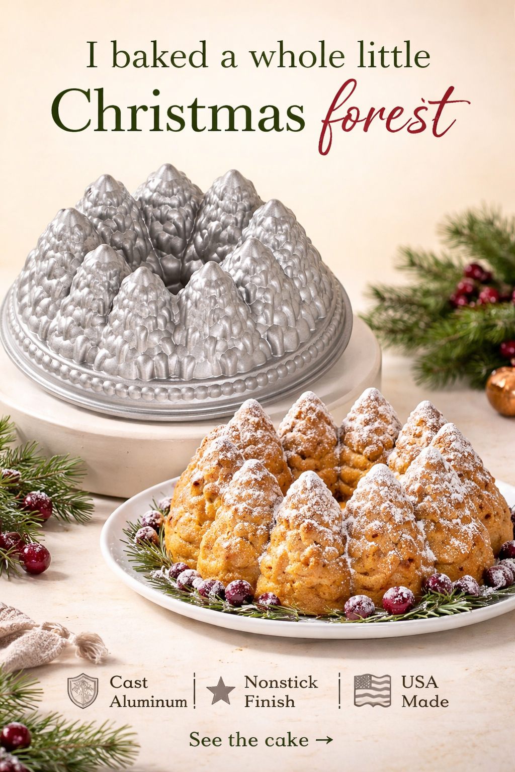 This $30 Bundt Pan Bakes a Tiny Christmas Forest