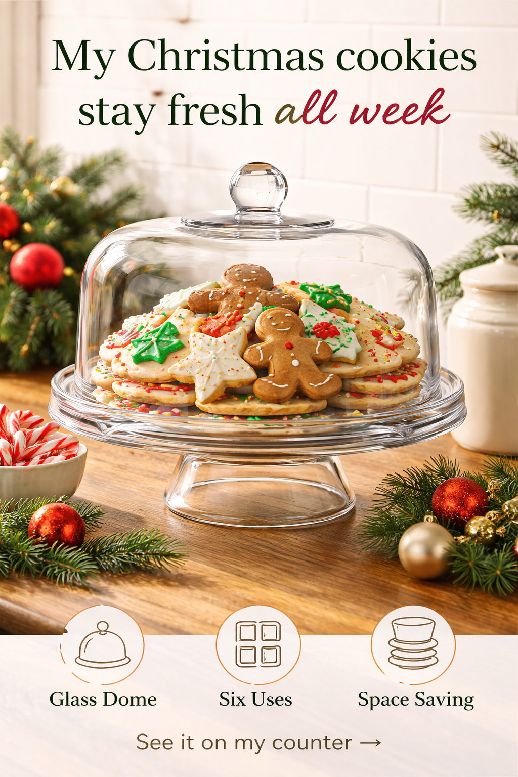 This $26 Cake Stand Keeps My Christmas Cookies Fresh