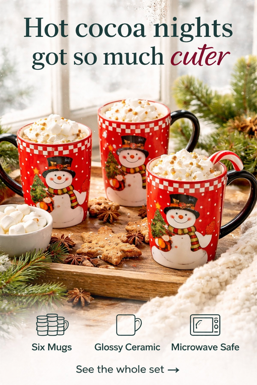 This $29 Snowman Mug Set Made Hot Cocoa Night So Cute