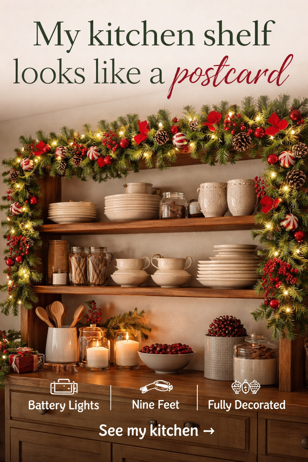 This $27 Lighted Garland Made My Kitchen So Festive