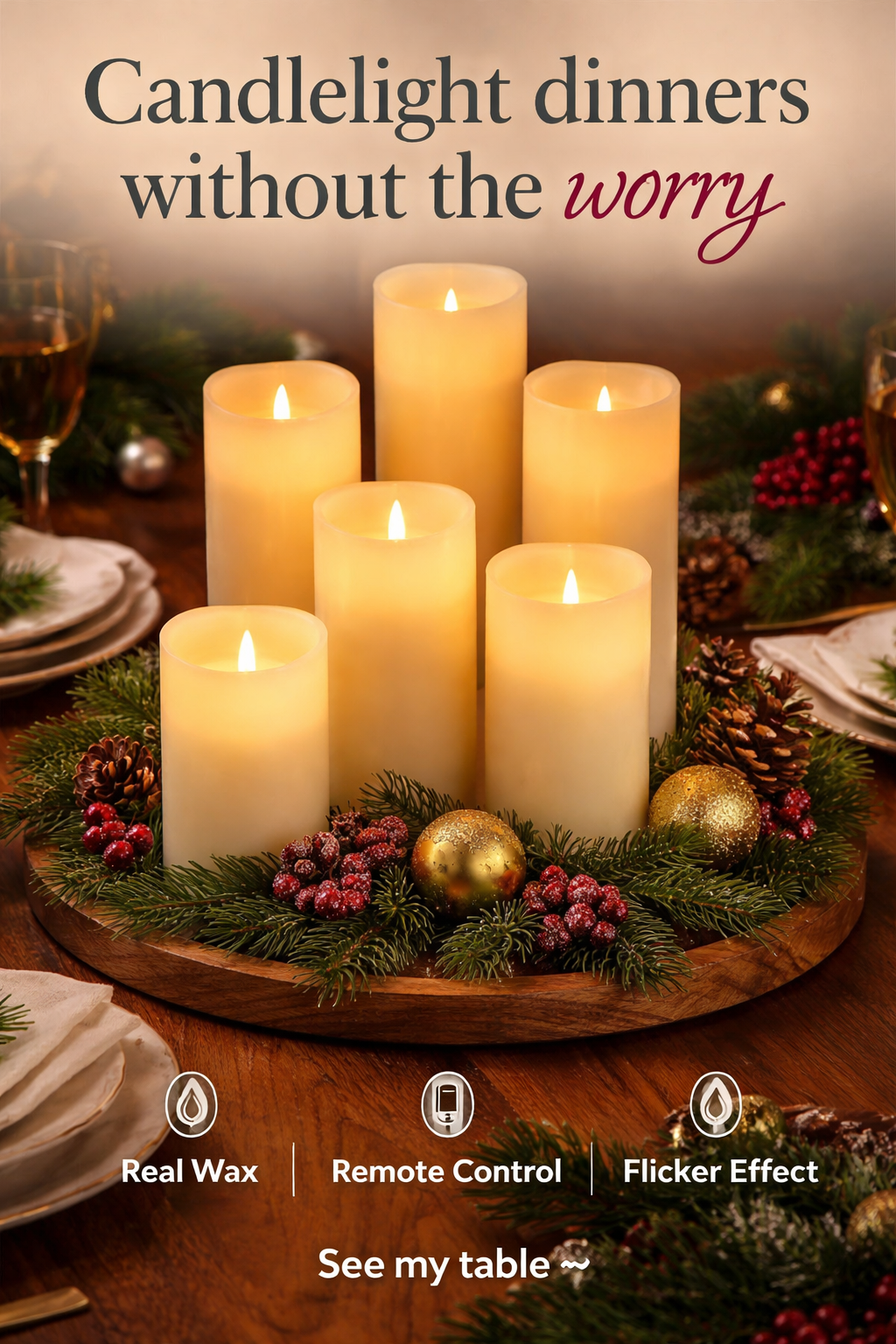 This $19 Flameless Candle Set Made My Table Glow