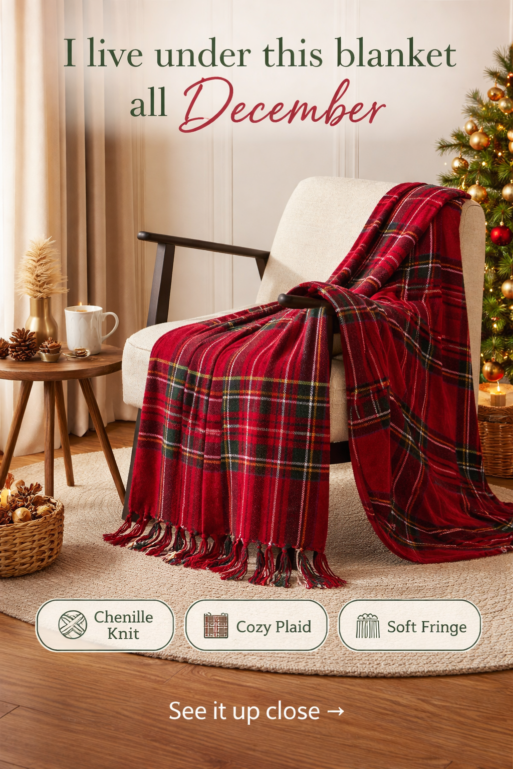 This $27 Plaid Throw Blanket Is Peak Christmas Cozy