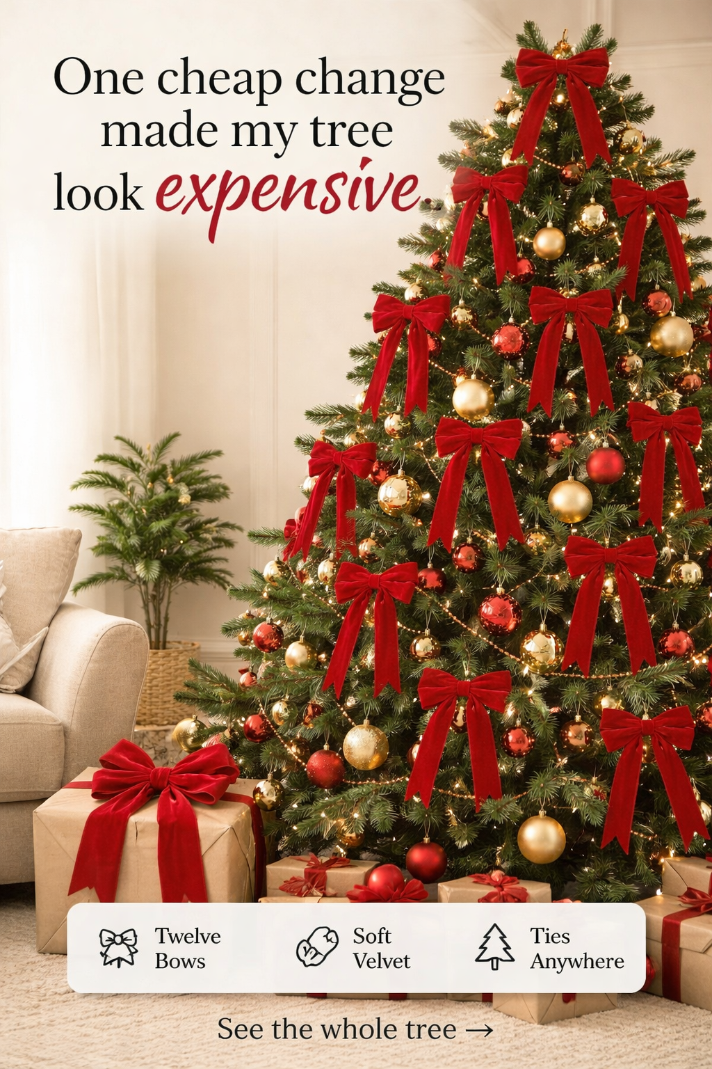 These $8 Velvet Bows Made Our Tree Look So Expensive