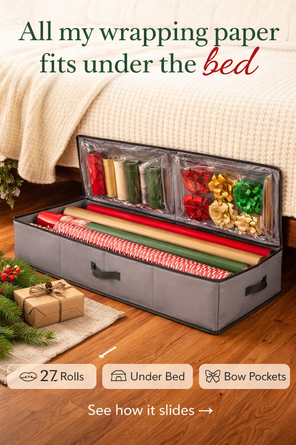 This $18 Wrapping Paper Box Slides Right Under My Bed