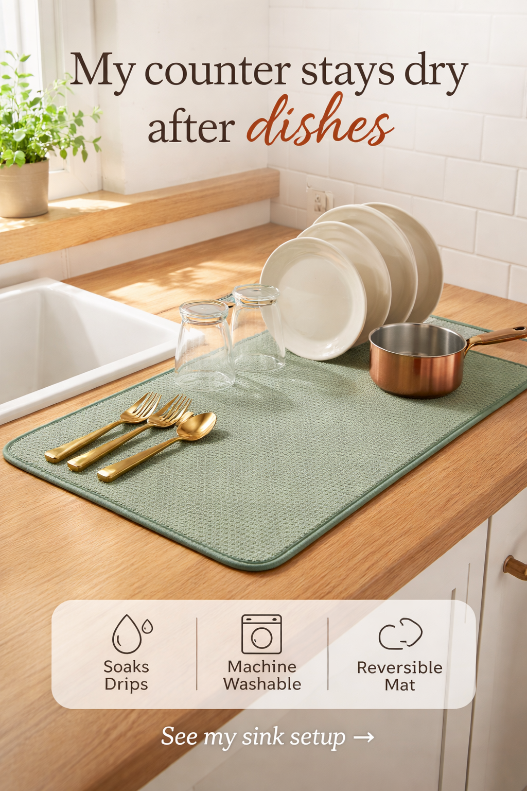 This $13 Dish Drying Mat Ended My Wet Counter Mess
