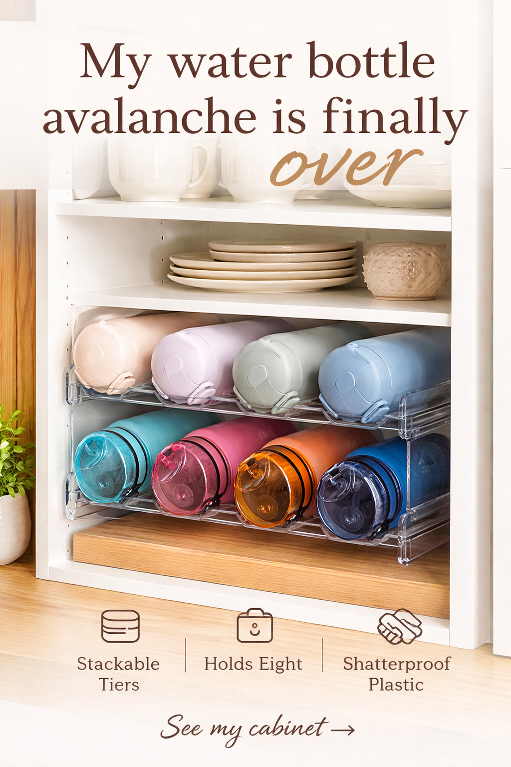 This $19 Water Bottle Organizer Tamed My Tumbler Pile