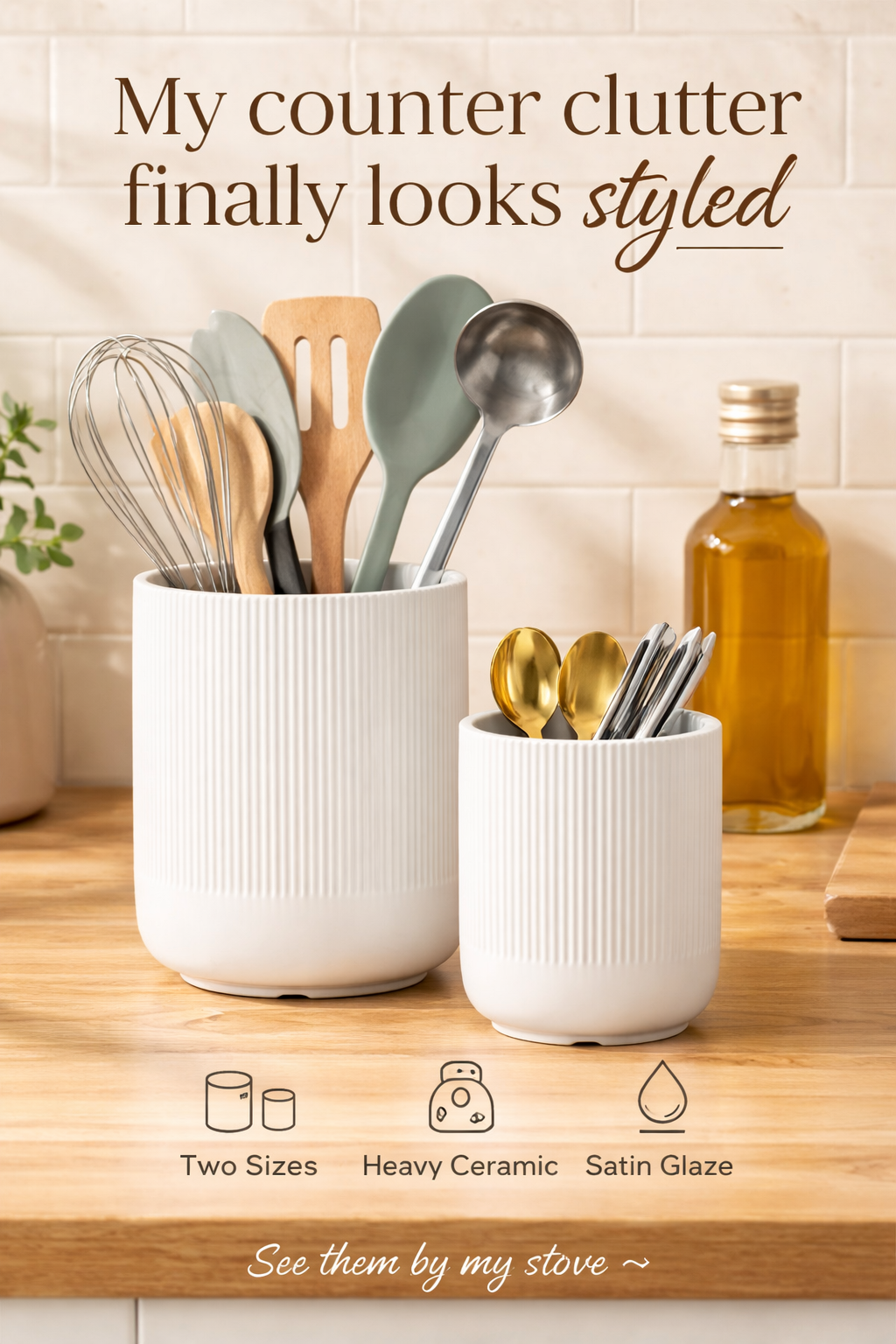 This $20 Utensil Holder Set Made My Counter Look Styled