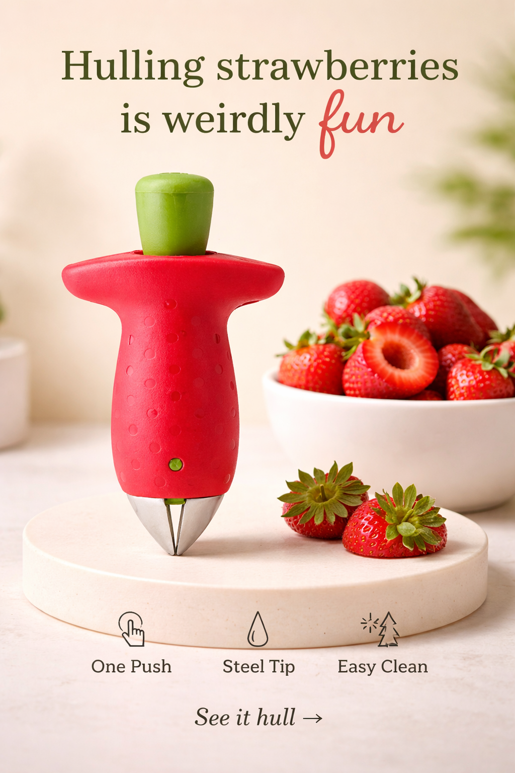 This $8 Strawberry Huller Makes Berry Prep So Fun