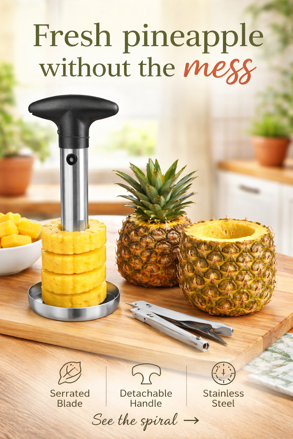 This $10 Pineapple Corer Made Fresh Pineapple Easy