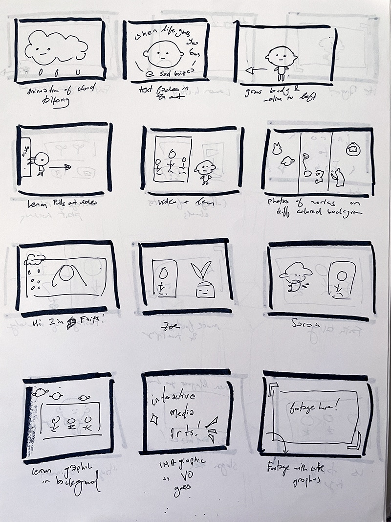 Page one of the storyboard