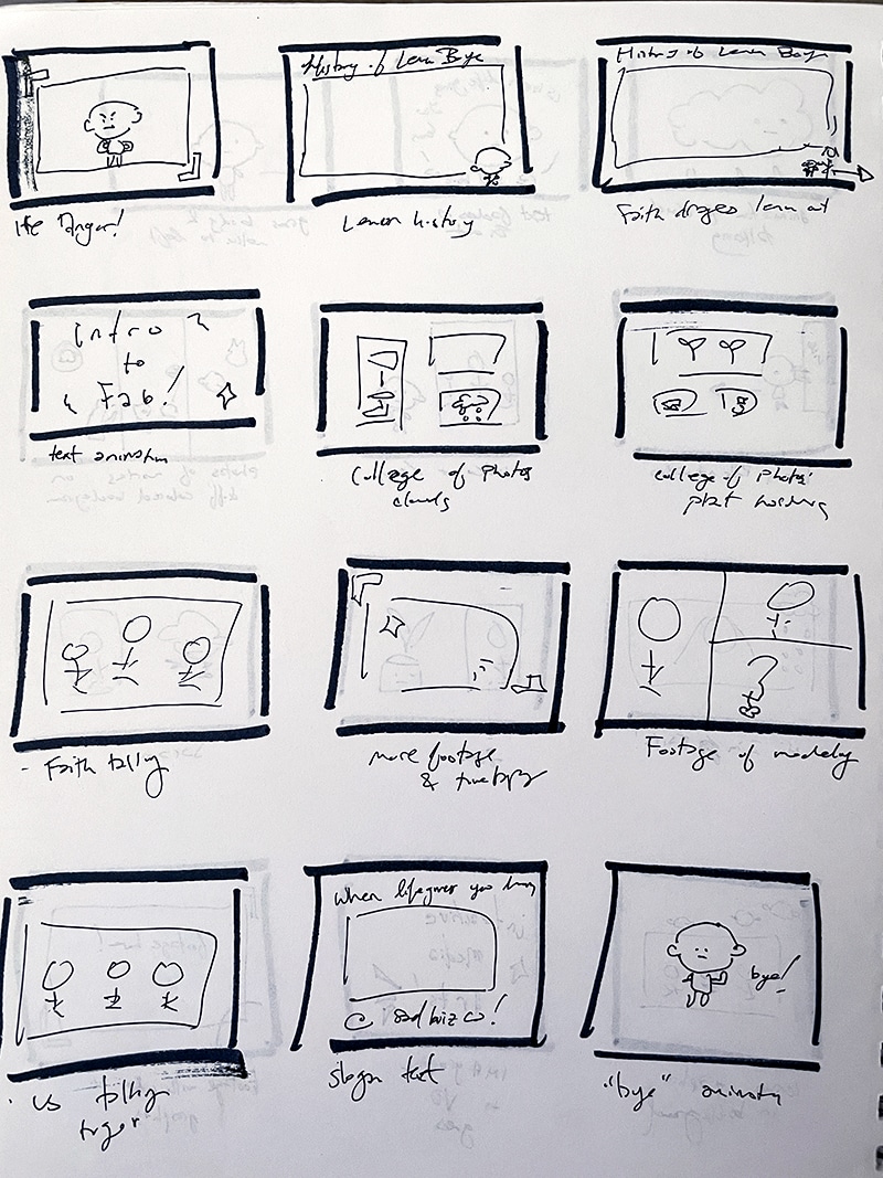 Page two of the storyboard