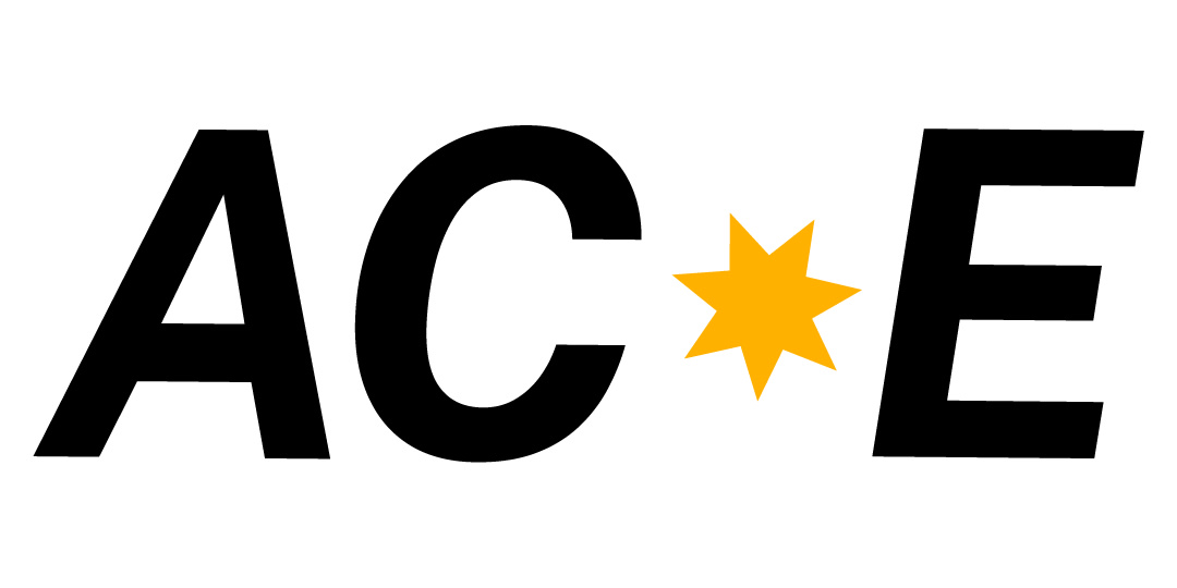 ACE's logo which is AC * E