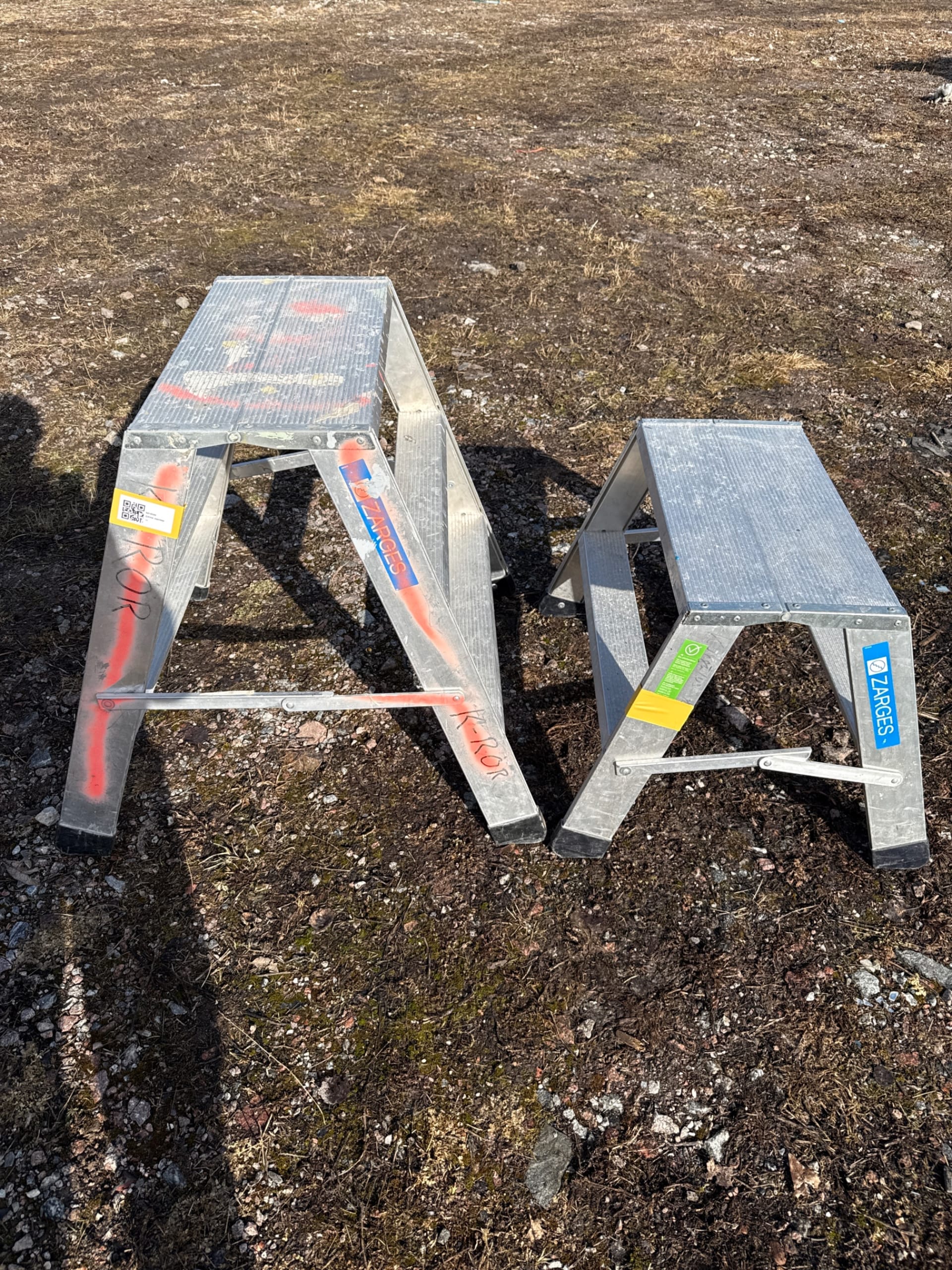 2 st Zarges arbetsbockar i aluminium