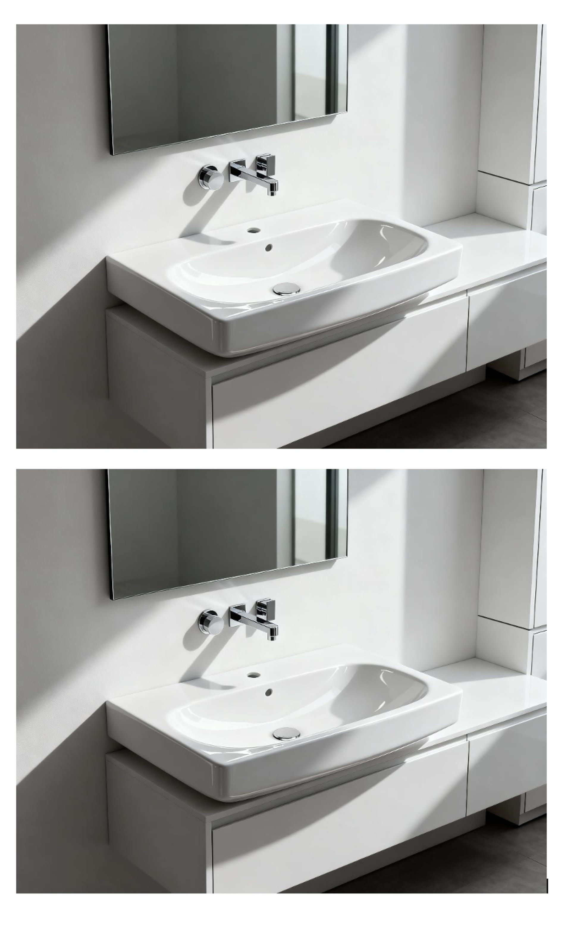 2 St Handfat 80cm tvättställ porslin Alterna för konsol RSK 7606546 
