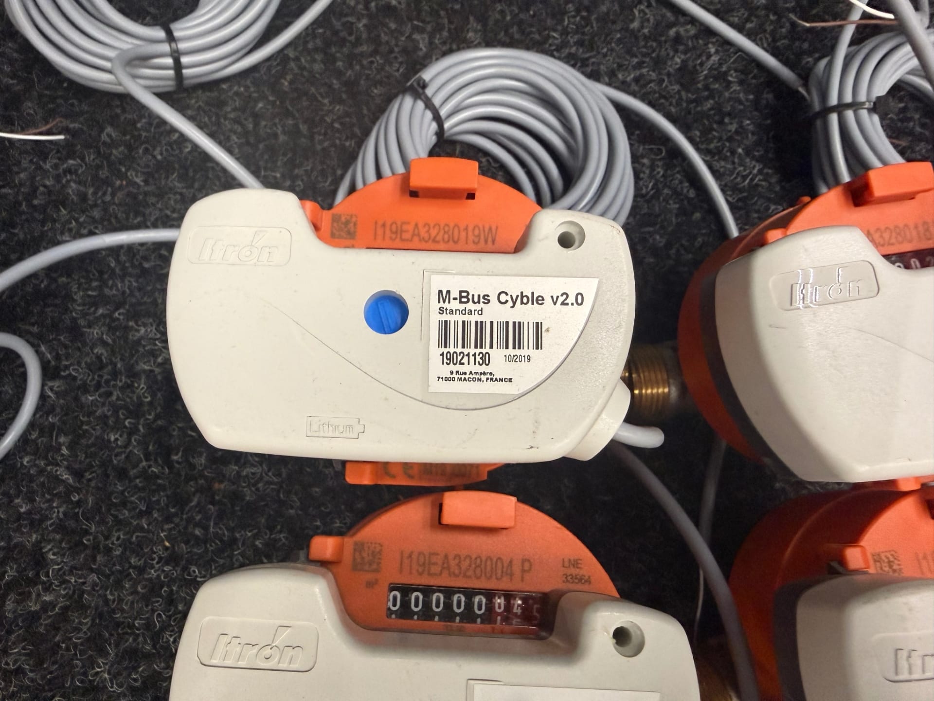 5 st Itron vattenmätare med M Bus Cyble v2.0 fjärravläsning