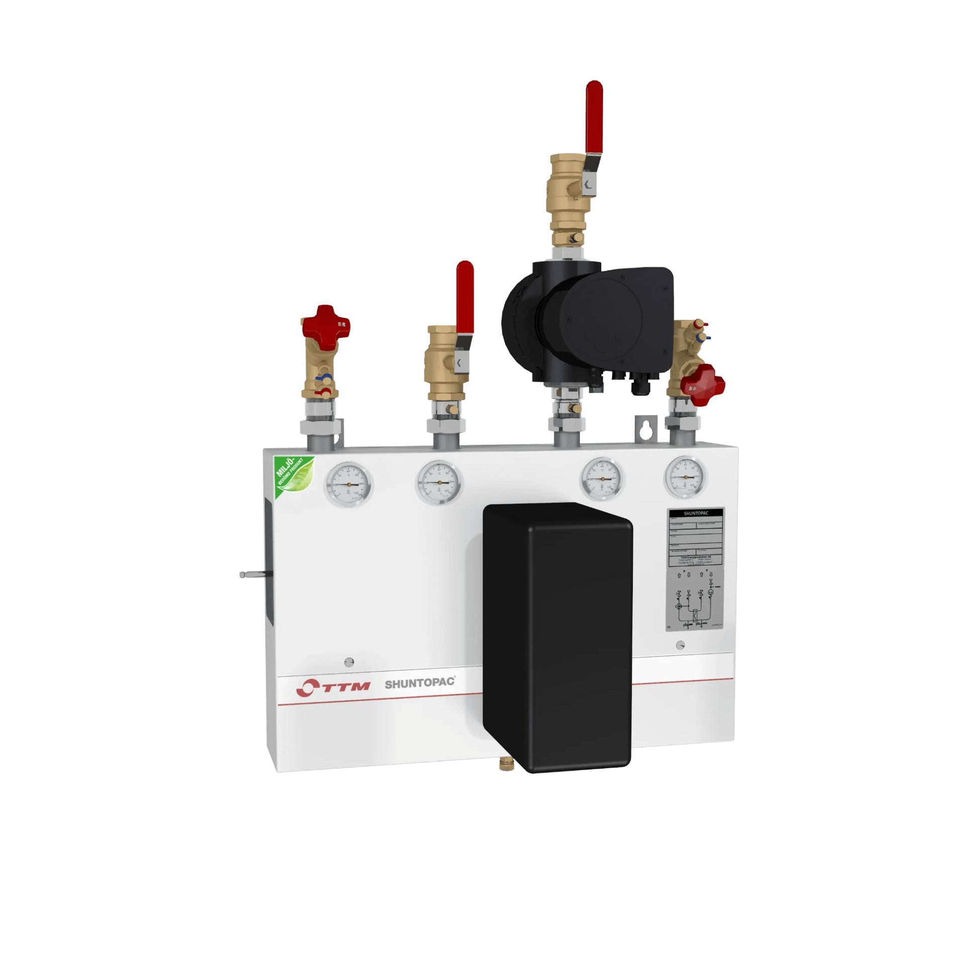 TTM Shuntopac UX 20 200 V växlarshunt DN25 40 kW med Grundfos Magna3