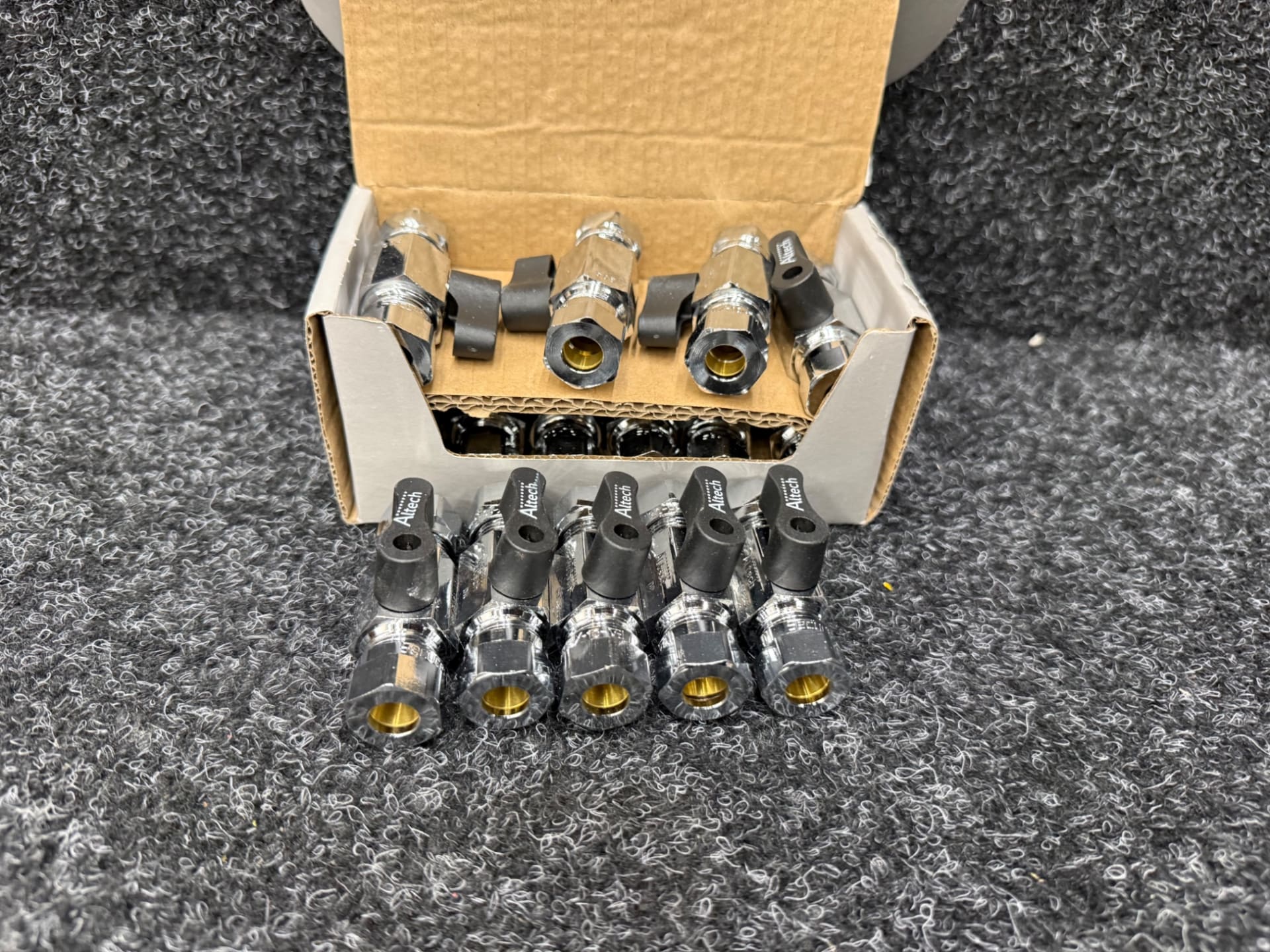 15 st Minikulventil 10x10mm CUxCU Förkromad klämmringskoppling Altech RSK 8547326