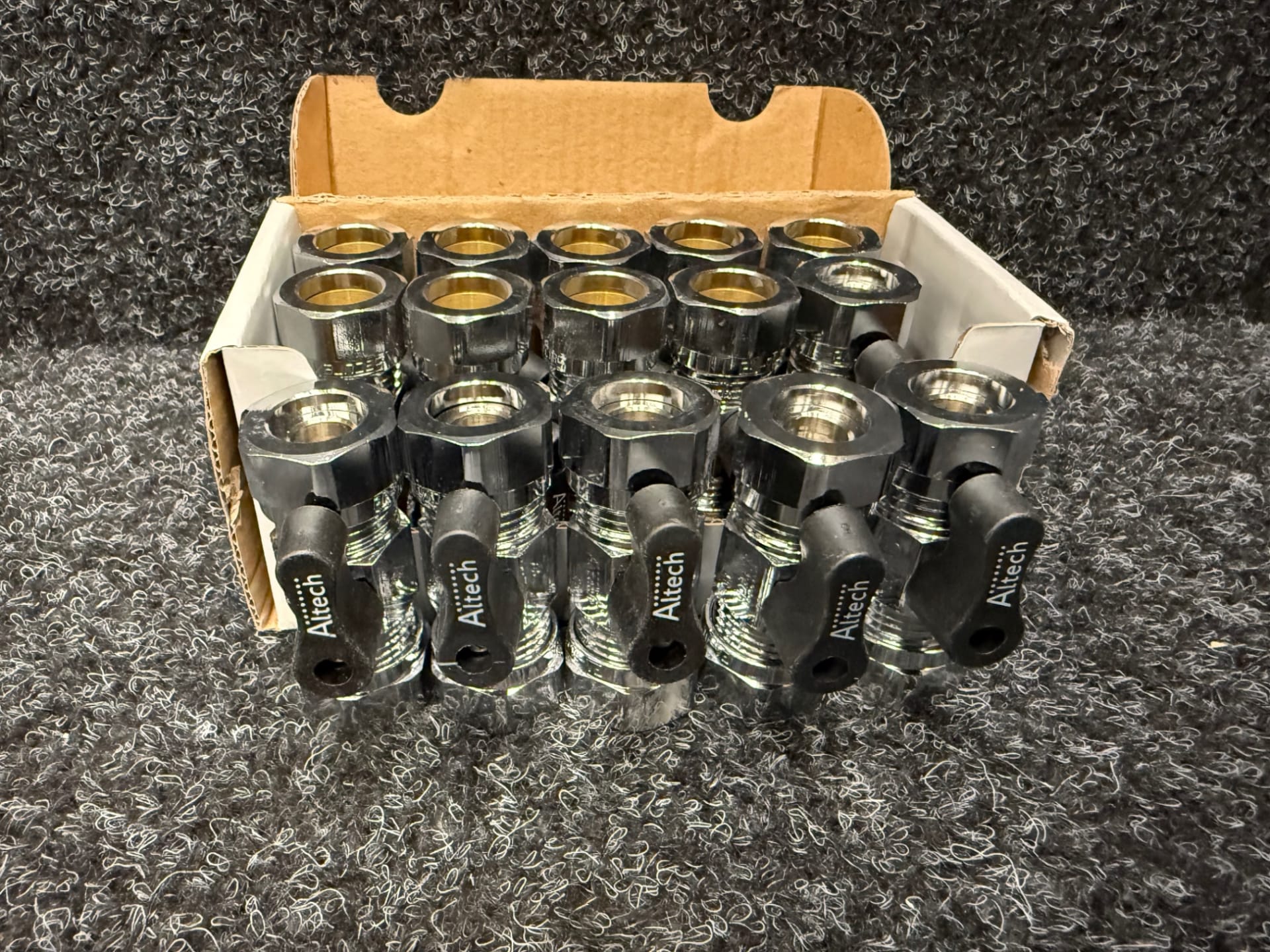 15st Minikulventil CUxCU rak 16x10 mm Förkromad klämmring kulventil vred 8547493