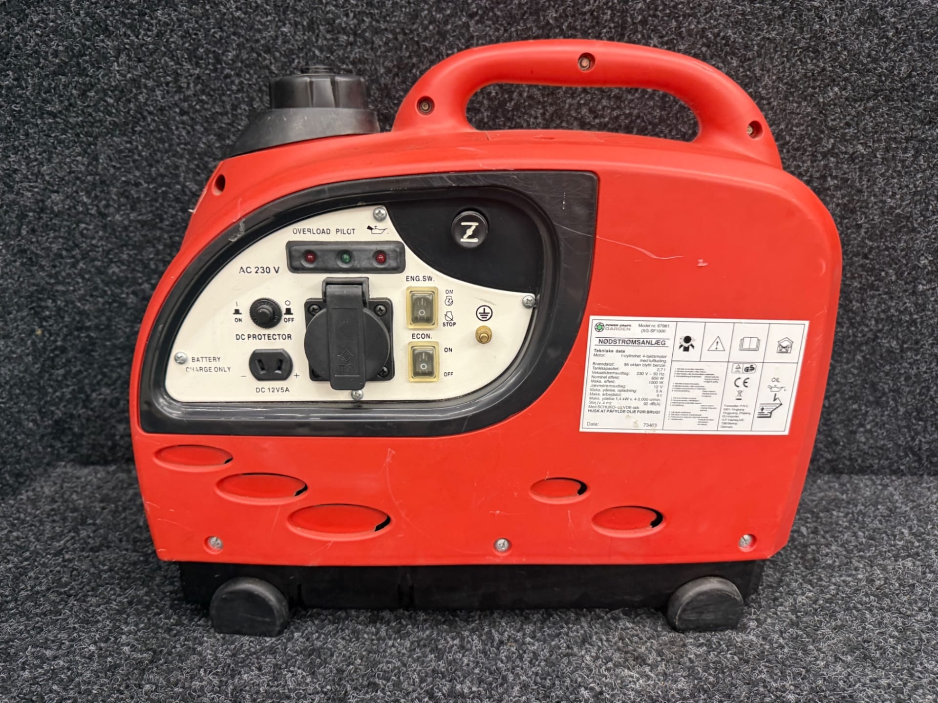 Power Craft Garden XG SF1000 bensindrivet inverterelverk 1000 W portabel generator