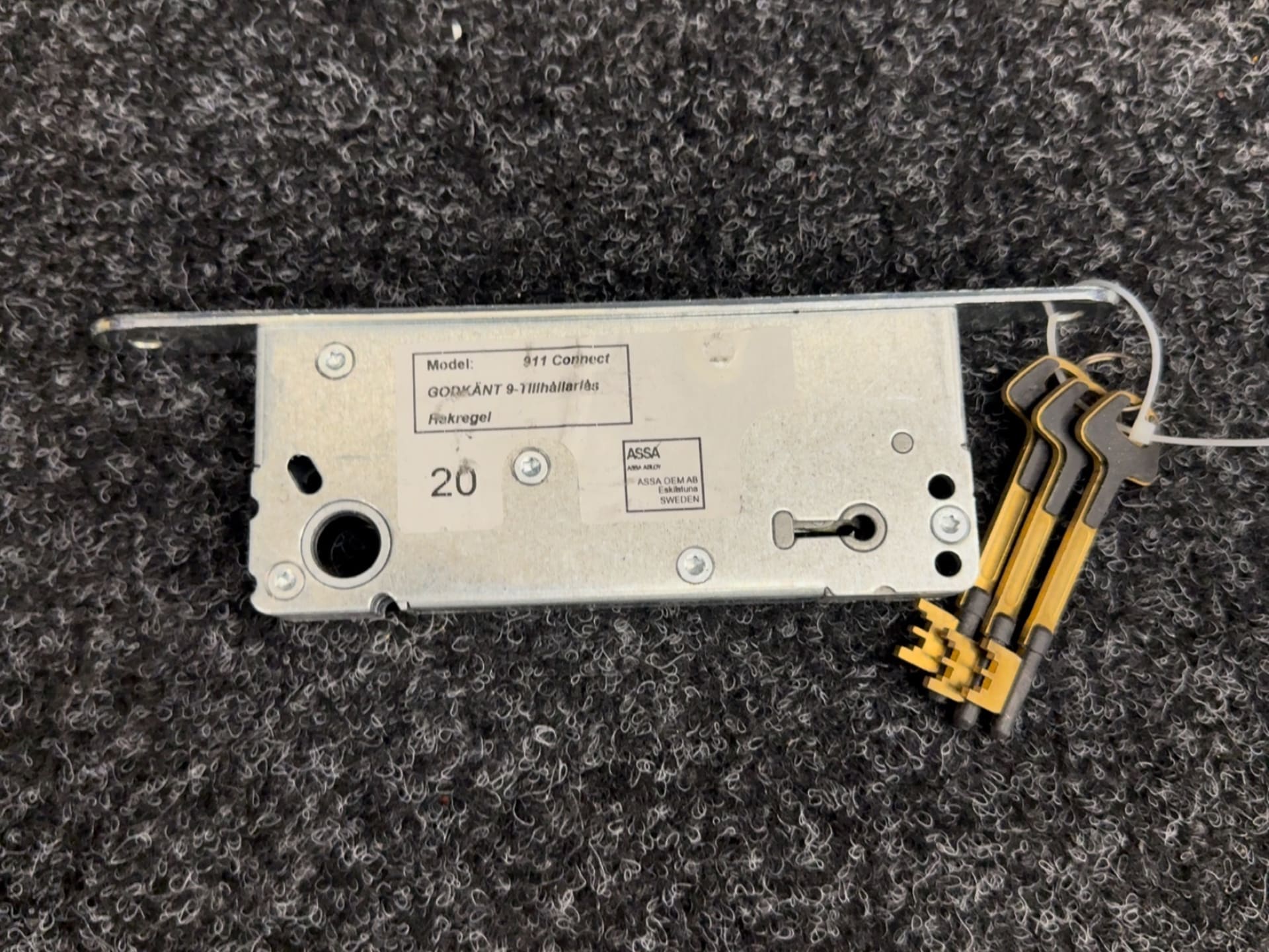 ASSA ABLOY 911 Connect låshus instickslås för dörr med 3 nycklar