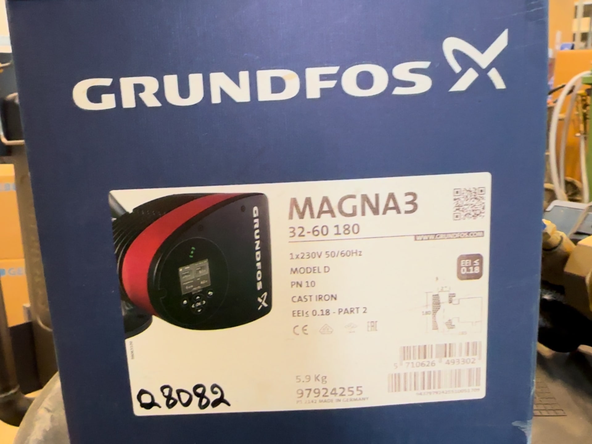 Grundfos Magna3 32-60 cirkulationspump 180 mm, värme RSK 5732578