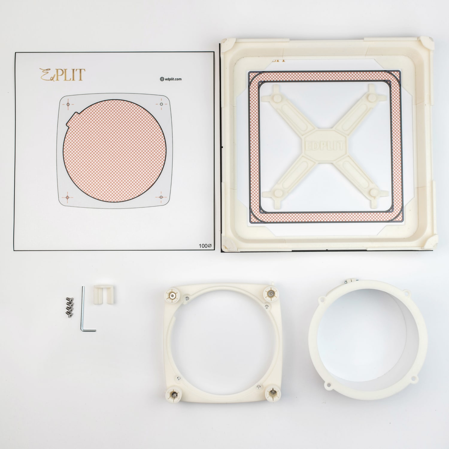 ED Skjult monteringssystem for avtrekksvifte 100 mm