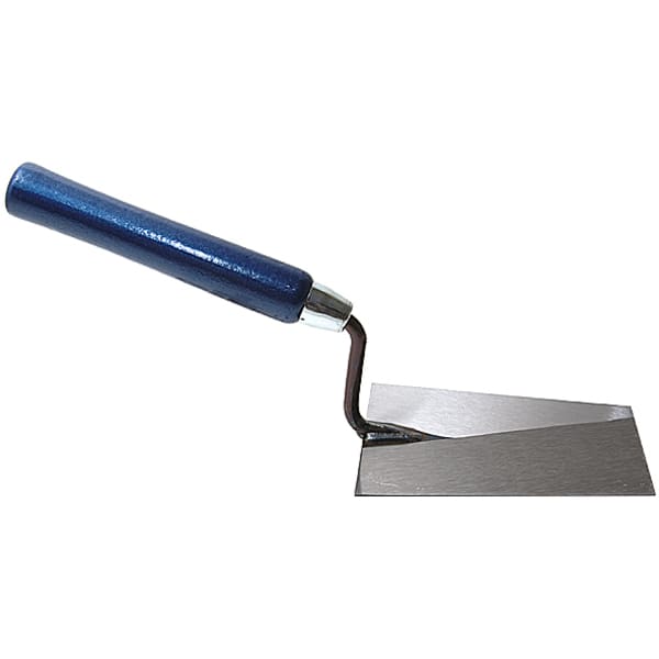 Firkantskje 160mm blå langt skaft