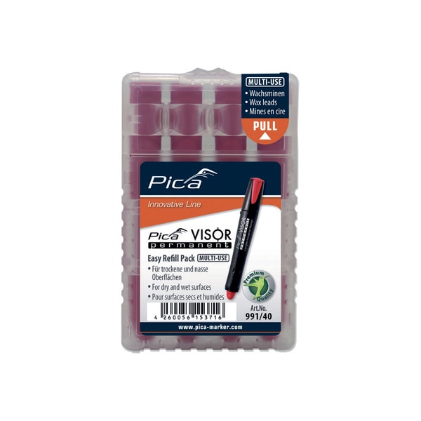 PICA VISOR REFILL OLJEKRITTSTIFT VANNFAST RØD