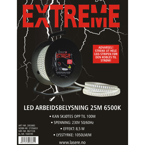 Extreme LED Arbeidsbelysning 25m 6500K